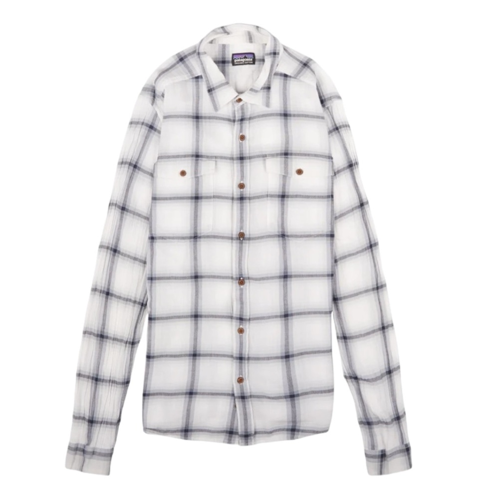 Men’s Patagonia Organic Cotton Plaid Long Sleeve Steersman Shirt size XS